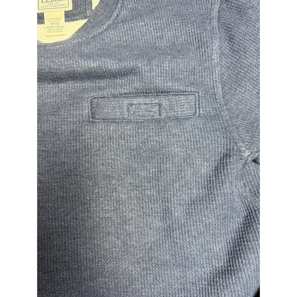 LL Bean Katahdin Iron Works Crewneck Mens Small Sherpa Lined Waffle Sweatshirt